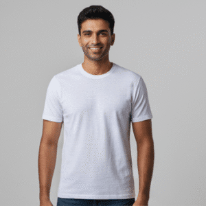 Trendy White Front Printed Mens Tshirt for Men