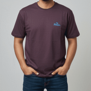Classic Wine Front Printed Mens Tshirt for Men