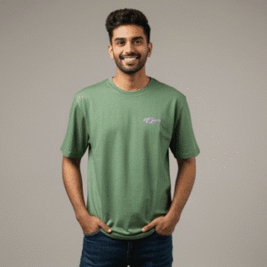 Elegant Green Back Printed Mens Tshirt for Men