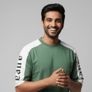 Exclusive Green Shoulder Print Mens Tshirt for Men