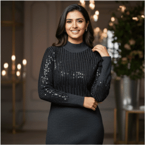 Elegant Black Party Wear Dress for Women