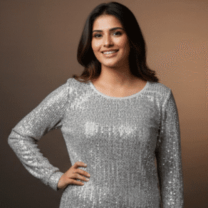 Stylish Silver Party Wear Tops for Women