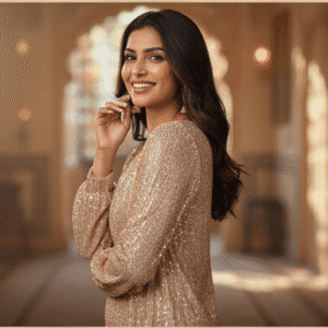 Stylish Golden Party Wear Tops for Women