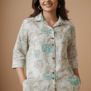 Chic Cream Printed Co-Ordset Co-Ord Set for Women