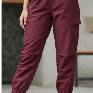 Smart Maroon Plain Casual Pant Pant for Women
