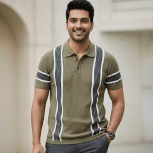 Smart Olive Polo Nack Mens T-Shirt for Men