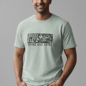 Stylish Light Grey Round Nack Front & Back Printed Mens T-Shirt for Men