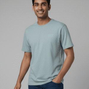 Smart Black Round Nack Mens T-Shirt for Men