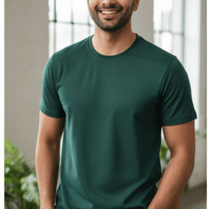 Trendy Green Round Neck Tshirt Mens Tshirt for Men