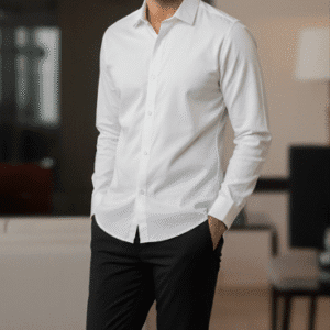 Trendy White Casual Full Sleeves Shirt Mens Shirt for Men