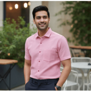 Premium Pink Casual Hlaf Sleeves Shirt Mens T-Shirt for Men