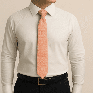 Peach Solid Formal Tie for Office & Events
