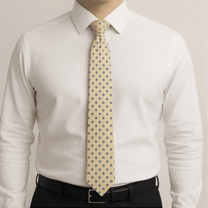 Cream Solid Formal Tie for Office & Events
