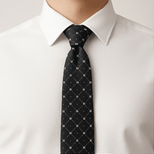 Black Solid Formal Tie for Office & Events
