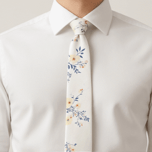 White Solid Formal Tie for Office & Events