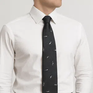 Black Solid Formal Tie for Office & Events