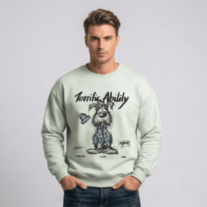 Men’s Premium Pista “Terrific Ability” Dog Graphic Printed Sweatshirt