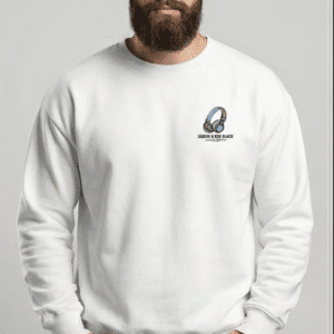Men’s White Headphone Graphic Premium Sweatshirt – Casual Winter Wear