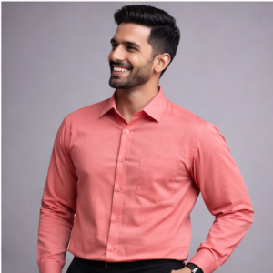 Men’s Hot Pink Formal Shirt – Premium Cotton Office Wear Full Sleeve Shirt