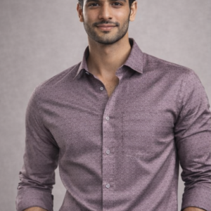 Men’s Light Brown Printed Formal Shirt – Premium Slim Fit Office & Business Wear