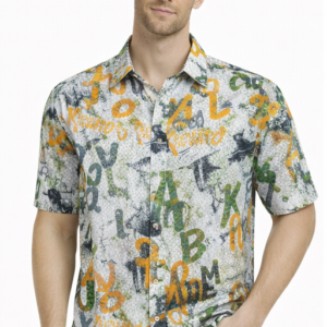 Printed Half Sleeve Shirt – Light Grey Casual Regular Fit Summer Wear