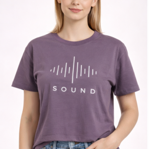M&T Women Regular Top | Purple Printed T-Shirt | Sound Graphic Design | Casual Wear